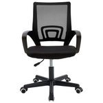 Καρέκλα Γραφείου Berto ii Pakoworld με Ύφασμα Mesh σε Μαύρη Απόχρωση 57.5x54.5x81-91εκ