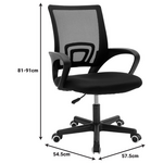 Καρέκλα Γραφείου Berto ii Pakoworld με Ύφασμα Mesh σε Μαύρη Απόχρωση 57.5x54.5x81-91εκ