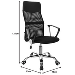 Καρέκλα Γραφείου Joel ii Pakoworld με Ύφασμα Mesh σε Μαύρη Απόχρωση 75x53x115-125εκ