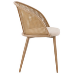 Καρέκλα Riccardo Pakoworld Φυσικό pe Rattan-Μπεζ Ύφασμα-Φυσικό Μέταλλο 56x52x82εκ