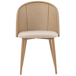 Καρέκλα Riccardo Pakoworld Φυσικό pe Rattan-Μπεζ Ύφασμα-Φυσικό Μέταλλο 56x52x82εκ