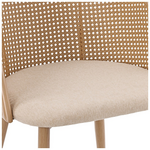 Καρέκλα Riccardo Pakoworld Φυσικό pe Rattan-Μπεζ Ύφασμα-Φυσικό Μέταλλο 56x52x82εκ