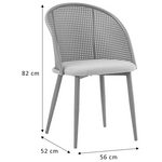 Καρέκλα Riccardo Pakoworld Φυσικό pe Rattan-Μπεζ Ύφασμα-Φυσικό Μέταλλο 56x52x82εκ