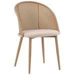 Καρέκλα Riccardo Pakoworld Φυσικό pe Rattan-Μπεζ Ύφασμα-Φυσικό Μέταλλο 56x52x82εκ