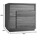 Κομοδίνο Inget Pakoworld mdf σε Καρυδί Απόχρωση 50x40x48εκ
