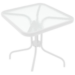 Τραπέζι Watson Pakoworld Μέταλλο Λευκό- Γυαλί 70x70x70εκ