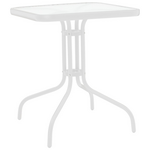 Τραπέζι Watson Pakoworld Μέταλλο Λευκό- Γυαλί 70x70x70εκ