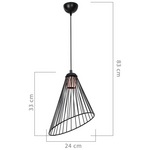 Φωτιστικό Οροφής Μονόφωτο pwl-1192 Pakoworld ε27 Μαύρο Μέταλλο Φ24x83εκ