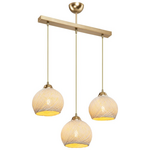 Φωτιστικό Οροφής Τρίφωτο pwl-0973 ii Pakoworld ε27 Χρυσό 50x18x85εκ