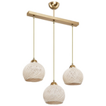 Φωτιστικό Οροφής Τρίφωτο pwl-0973 ii Pakoworld ε27 Χρυσό 50x18x85εκ