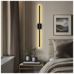 Φωτιστικό Τοίχου-Απλίκα Senio Pakoworld led Μαύρο 75x6x6εκ