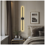 Φωτιστικό Τοίχου-Απλίκα Tisenio Pakoworld led Μαύρο 75x6x6εκ