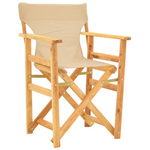 Καρέκλα-Πολυθρόνα Σκηνοθέτη Kompa Pakoworld Μασίφ Ξύλο Οξιάς Φυσικό-Πανί Nexus Μπεζ