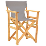Καρέκλα-Πολυθρόνα Σκηνοθέτη Kompa Pakoworld Μασίφ Ξύλο Οξιάς Φυσικό-Πανί Nexus Γκρι