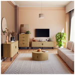 Τραπέζι Σαλονιού Scandi Pakoworld mdf Φυσικό Φ80x35.5εκ