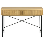 Κονσόλα Scandi Pakoworld Mdf/metal σε Φυσική Απόχρωση με Μεταλλικά Μαύρα Πόδια 120x60x76,5εκ