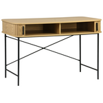 Κονσόλα Scandi Pakoworld Mdf/metal σε Φυσική Απόχρωση με Μεταλλικά Μαύρα Πόδια 120x60x76,5εκ