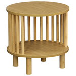 Κομοδίνο Nodial Pakoworld Mdf/bamboo σε Φυσική Απόχρωση Φ40x40εκ