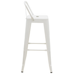 Σκαμπό Μπαρ με Πλάτη Utopia Pakoworld Λευκό Μέταλλο 42x42x97εκ