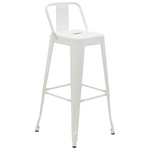 Σκαμπό Μπαρ με Πλάτη Utopia Pakoworld Λευκό Μέταλλο 42x42x97εκ