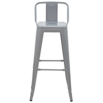 Σκαμπό Μπαρ με Πλάτη Utopia Pakoworld Γκρι Μέταλλο 42x42x97εκ