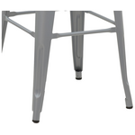 Σκαμπό Μπαρ με Πλάτη Utopia Pakoworld Γκρι Μέταλλο 42x42x97εκ