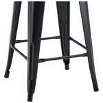 Σκαμπό Μπαρ Μεσαίου Ύψους με Πλάτη Utopia Pakoworld Μαυρο Μέταλλο 42x42x86εκ