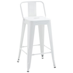 Σκαμπό Μπαρ Μεσαίου Ύψους με Πλάτη Utopia Pakoworld Μέταλλο σε Λευκή Απόχρωση 42x42x86εκ