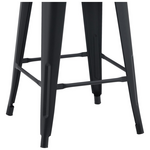 Σκαμπό Μπαρ Μεσαίου Ύψους με Πλάτη Utopia Pakoworld σε Μαύρο ματ Μέταλλο 42x42x86εκ