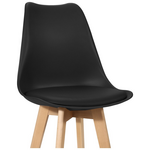 Σκαμπό Μπαρ Gaston Pakoworld Μαύρο pp-pu και Ξύλινο Πόδι σε Φυσική Απόχρωση 56x48.5x104εκ