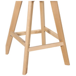 Σκαμπό Μπαρ Gaston Pakoworld Μαύρο pp-pu και Ξύλινο Πόδι σε Φυσική Απόχρωση 56x48.5x104εκ