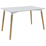 Τραπεζαρία Natali-Gaston a σετ 5τεμ Pakoworld mdf και Ξύλο Οξιάς σε Γκρι-Λευκή-Φυσική Απόχρωση 120x80x76εκ