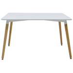 Τραπεζαρία Natali-Gaston a σετ 5τεμ Pakoworld mdf και Ξύλο Οξιάς σε Γκρι-Λευκή-Φυσική Απόχρωση 120x80x76εκ