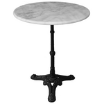 Τραπέζι Μαρμάρινο Ancara Pakoworld Μαντέμι σε Λευκή-Μαύρη Απόχρωση  Φ60x70.8εκ