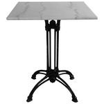 Τραπέζι Μαρμάρινο Marmol Pakoworld Μαντέμι σε Λευκή-Μαύρη Απόχρωση 70x70x71.8εκ