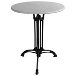 Τραπέζι Μαρμάρινο Bastile Pakoworld Μαντέμι σε Λευκή-Μαύρη Απόχρωση  Φ60x71.8εκ