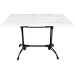 Τραπέζι Μαρμάρινο Zosal Pakoworld Μαντέμι σε Λευκή-Μαύρη Απόχρωση 110x70x71.8εκ