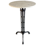 Τραπέζι Μπαρ Μαρμάρινο Meppo Pakoworld Μαντέμι σε Λευκή-Μαύρη Απόχρωση  Φ60x107.8εκ