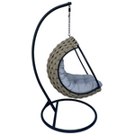 Κούνια Φωλιά με Βάση Makito Pakoworld Μέταλλο Μαύρο-pvc σε Μπεζ- Γκρι Απόχρωση 100x105x195εκ