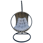 Κούνια Φωλιά με Βάση Makito Pakoworld Μέταλλο Μαύρο-pvc σε Μπεζ- Γκρι Απόχρωση 100x105x195εκ