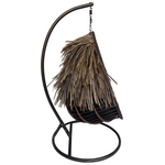 Κούνια Φωλιά με Βάση Varur Pakoworld Μέταλλο Καφέ - pe Rattan σε Καφέ- Μαύρη Απόχρωση 120x105x195εκ