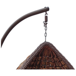 Κούνια Φωλιά με Βάση Varur Pakoworld Μέταλλο Καφέ - pe Rattan σε Καφέ- Μαύρη Απόχρωση 120x105x195εκ