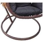 Κούνια Φωλιά με Βάση Varur Pakoworld Μέταλλο Καφέ - pe Rattan σε Καφέ- Μαύρη Απόχρωση 120x105x195εκ