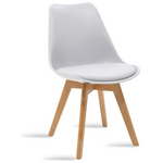 Καρέκλα Gaston Pakoworld pp-pu Λευκό-Φυσικό Πόδι