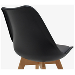 Καρέκλα Gaston Pakoworld pp-pu Μαύρο-Φυσικό Πόδι