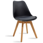 Καρέκλα Gaston Pakoworld pp-pu Μαύρο-Φυσικό Πόδι