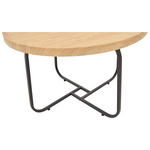 Tραπέζια Σαλονιού Crismory Pakoworld σετ 2τεμ mdf σε Φυσική Απόχρωση και Μαύρα Μεταλλικά Πόδια