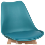 Καρέκλα Gaston Pakoworld pp-pu Μπλε Απόχρωση- Φυσικό Πόδι 58x47x85εκ