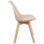 Καρέκλα Gaston Pakoworld pp-pu Taupe Απόχρωση- Φυσικό Πόδι 58x47x85εκ