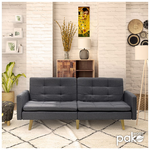 Καναπές-Κρεβάτι Flexible Pakoworld σε Ανθρακί Ύφασμα 198x87x76εκ